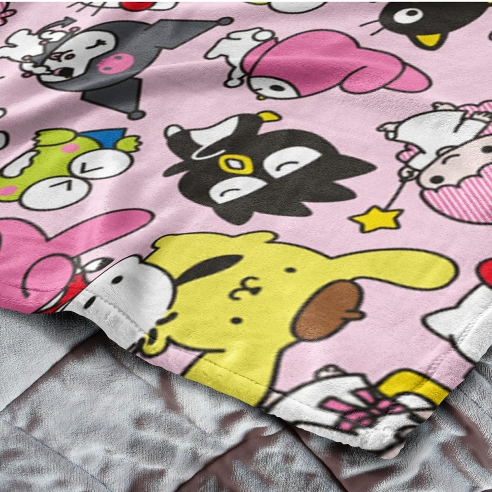 NWT Hello Kitty® & Friends Rainbow Magic Throw Blanket - Size 50”x 70” - Pink - Picture 5 of 8
